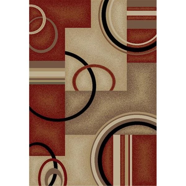 Barclay Arcs and Shapes 2 ft. 3 in. x 3 ft. 11 in. Rectangular Area Rug in Red, Perfectpillows, Mfr#: PE1580115