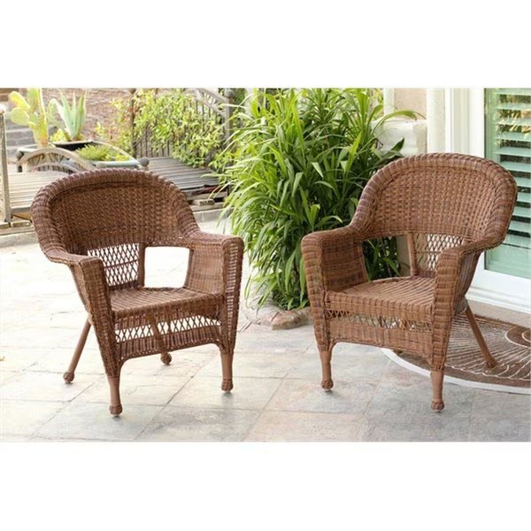 Jeco W00205-C-2 Honey Wicker Chair - Set 2, Jeco, Mfr#: W00205-C_2
