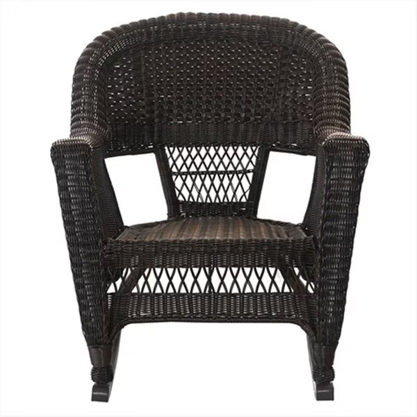 Jeco W00201R-A-2-RCES 3 Piece Espresso Rocker Wicker Chair Set, Jeco, Mfr#: W00201R-A_2-RCES