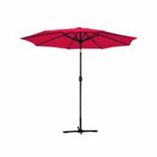 9 Ft. Aluminum Patio Market Umbrella Tilt with Crank - Red Fabric & Bronze Pole, Propation, Mfr#: PR2593371