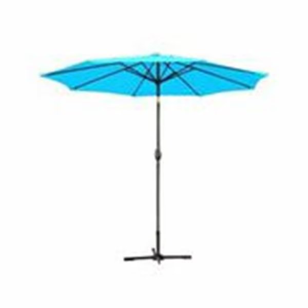 9 Ft. Aluminum Patio Market Umbrella Tilt with Crank - Turquoise Fabric & Grey Pole, Propation, Mfr#: PR331893