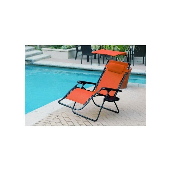 Oversized Zero Gravity Chair with Sunshade & Drink Tray, Orange, Propation, Mfr#: PR2593391