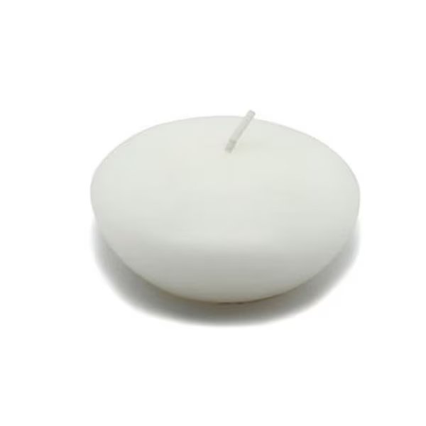 Zest Candle CFZ-045 3 in. White Floating Candles -12pc-Box, Zest Candle, Mfr#: CFZ-045