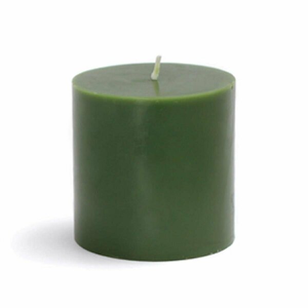 CPZ-079-12 3 x 3 in. Hunter Green Pillar Candles, 12PK, Zest Candle, Mfr#: CPZ-079_12