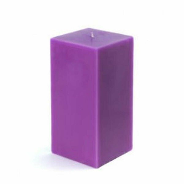 CPZ-146-12 3 x 6 in. Purple Square Pillar Candle, 12PK, Zest Candle, Mfr#: CPZ-146_12
