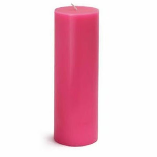 CPZ-095-12 3 x 9 in. Hot Pink Pillar Candles, 12PK, Zest Candle, Mfr#: CPZ-095_12