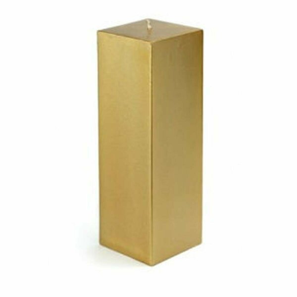 CPZ-163-12 3 x 9 in. Metallic Bronze Gold Square Pillar Candle, 12PK, Zest Candle, Mfr#: CPZ-163_12