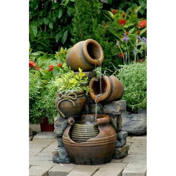 Jeco FCL055 Multi Pots Outdoor Water Fountain With Flower Pot, Jeco, Mfr#: FCL055