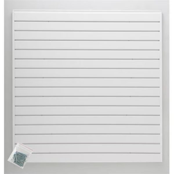 Jifram Extrusions; Inc. 01000789 Easy Living Easy Wall 4 ft. X 4 ft.  Add Your Own Accessories White Slatwall Kit, Jifram Extrusions Inc, Mfr#: 1000789