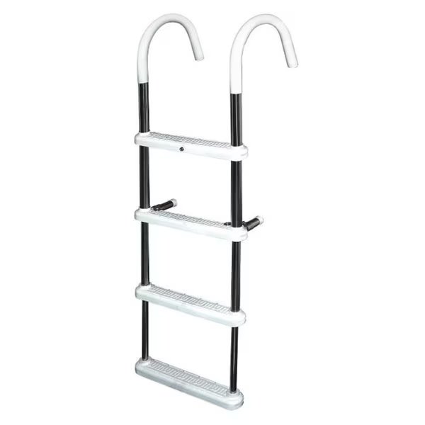 4 Step Gunwale 11 in. Hook Boat Ladder - Aluminum, Powerplay, Mfr#: PO81171
