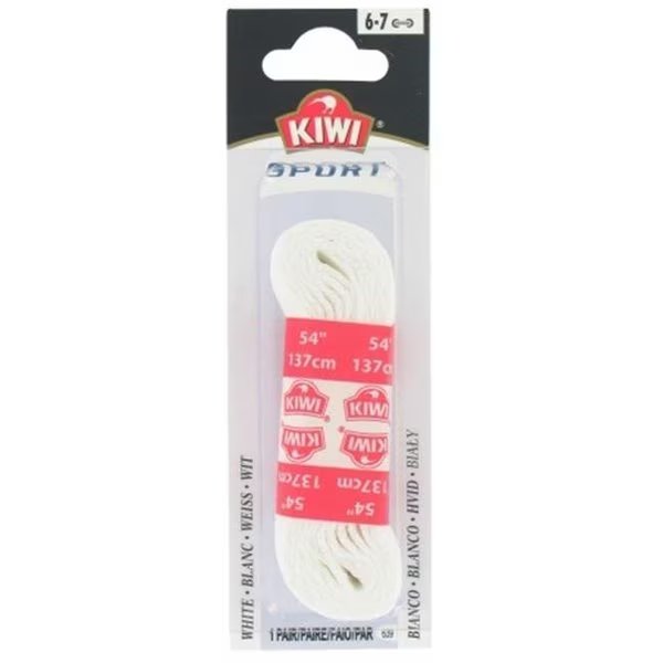 Kiwi 54in. White Sport Shoe Laces  666-039 - Pack of 6, Kiwi, Mfr#: 666-039