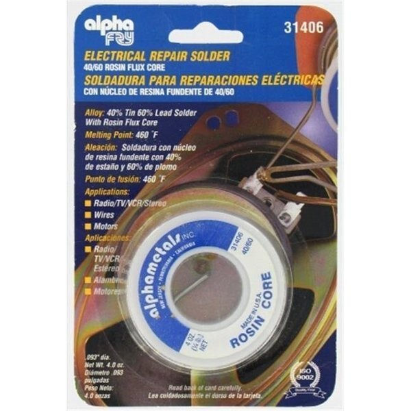 Fry Technologies Cookson Elect 40-60 Electrical Rosin Core Solder  AM31406, Fry Technologies Cookson Elect, Mfr#: AM31406
