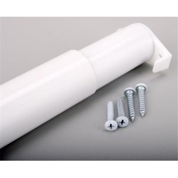 John Sterling Corporation 48in. To 72in. White Adjustable Closet Rod  RP0021-48-72, John Sterling Corporation, Mfr#: RP0021-48/72