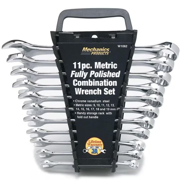 Wilmar Corporation 11 Piece Full Polish Combination Wrench Set W1062, Performance Tool, Mfr#: W1062