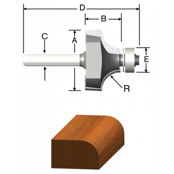 .31in. Roundover Beading Bit 23133, Vermont American, Mfr#: VE309757