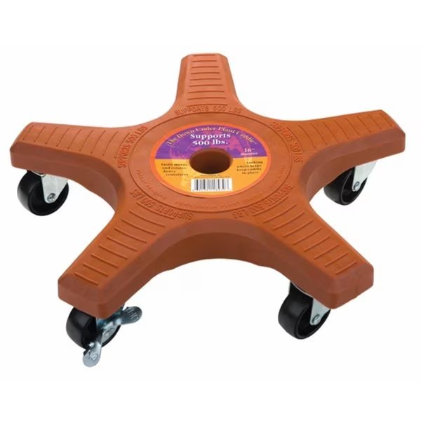 Plantstand 16in. Terra Cotta 5-Wheel Single Plant Caddie, The Plant Stand, Mfr#: PL309825
