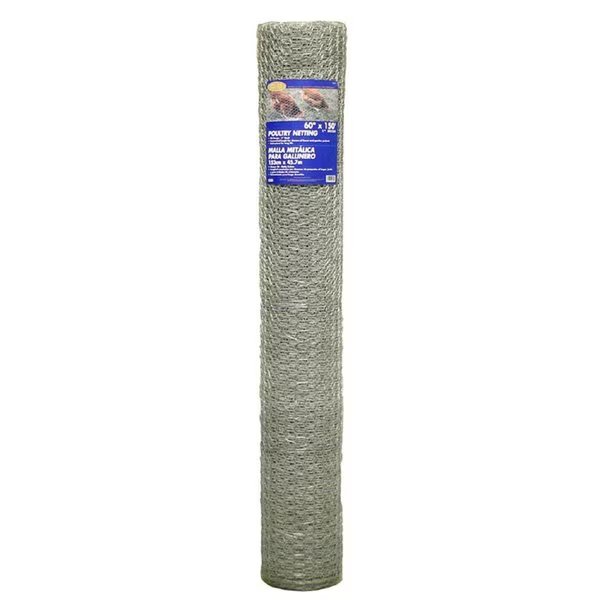 60in. x 150ft. 1in. Mesh Galvanized Poultry Netting, Mat, Mfr#: MA310114
