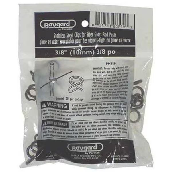 Parker Mccrory 00719 Stainless Steel .38 in. Rod Post Clip, Parker Mccrory, Mfr#: 719