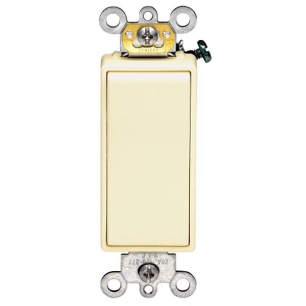 Ivory 20 Amp Decora Plus Rocker AC Quiet Switch, Gorgeousglow, Mfr#: GO649301
