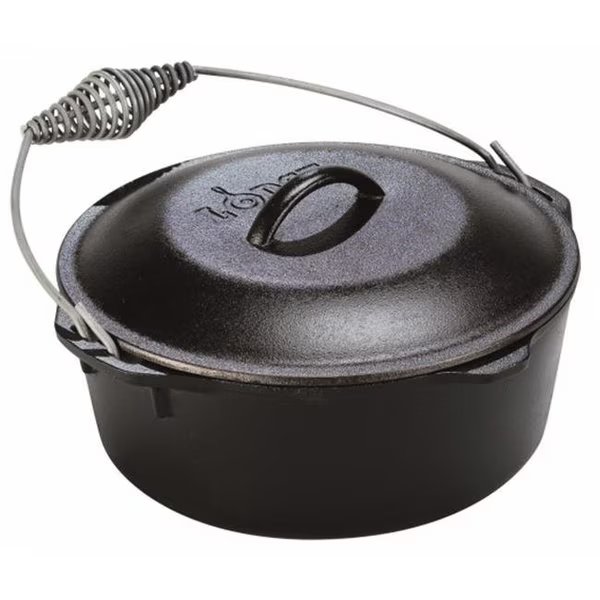 Lodge L8DO3 Dutch Oven with Spiral Bail Handle and Iron Cover, Lodge, Mfr#: L8DO3