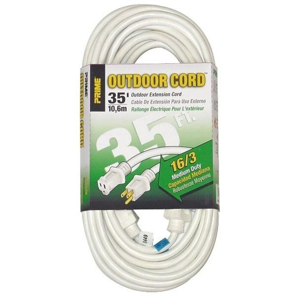 Prime EC883627 White Landscape Extension Cord; 35 ft., Prime, Mfr#: EC883627
