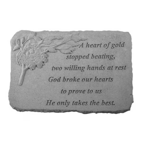 Kay Berry 07515 A Heart Of Gold Memorial Stone; Birds Nest, Kay Berry, Mfr#: 7515