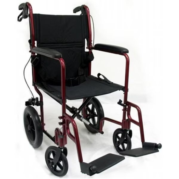 Karman Healthcare LT-1000HB-BD Transport Wheelchair-Burgundy, Karman Healthcare, Mfr#: LT-1000HB-BD