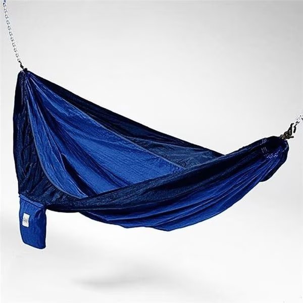 Kings Pond Enterprises 10200-KP Hammaka Parachute Silk Lightweight Portable Double Hammock - Blue, Kings Pond Enterprises, Mfr#: 10200-KP