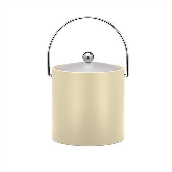 B.C. Ivory 3 Quart Ice Bucket- Chrome Bale Handle- Chrome Flat Knob- Frosted Vinyl Lid, Sharptools, Mfr#: SH650979