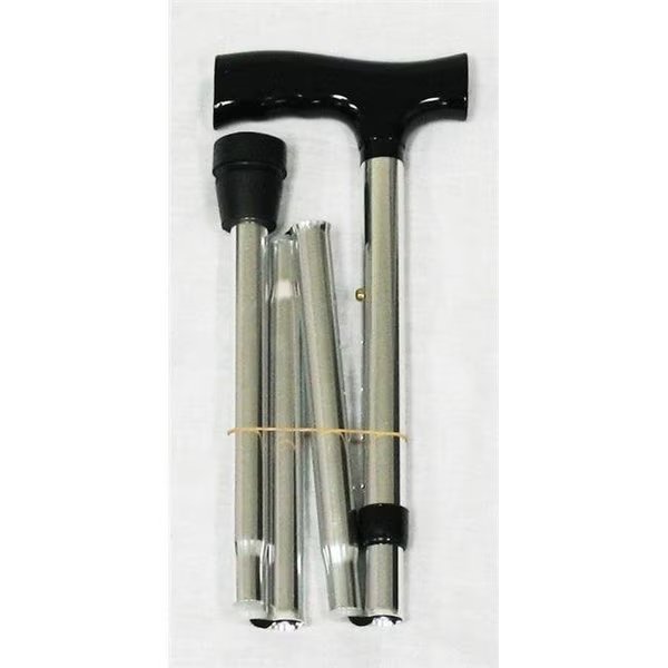 Karman Healthcare FC2-SI Folding Cane In Silver With Luxury Handle and Easy To Fold, Karman Healthcare, Mfr#: FC2-SI