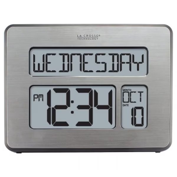 La Crosse Technology C86279 Atomic Full Calendar Clock with Extra Large Digits, La Crosse Technology, Mfr#: C86279