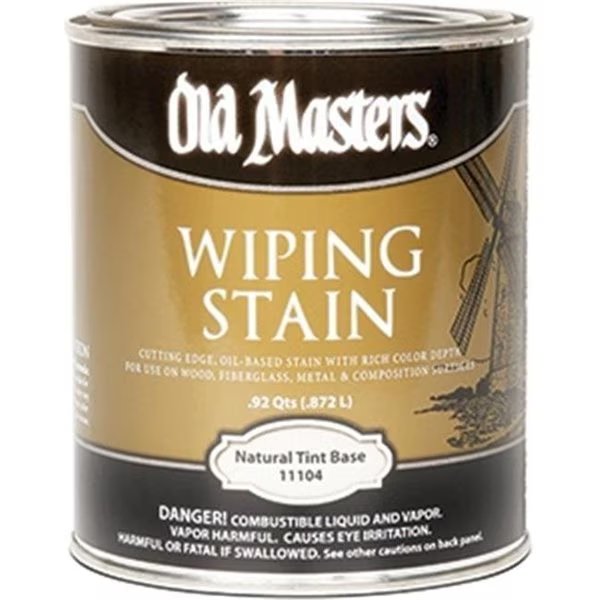 Old Masters 11104 Natural Tint Base Wiping 240 Voc Stain - 1 Quart, Old Masters, Mfr#: 86348111042