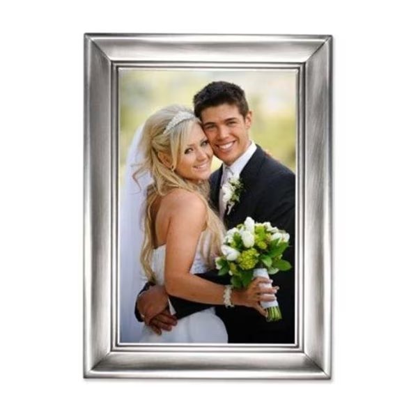 Lawrence Frames 609046 Lawrence Frames Brushed Pewter 4x6 Metal Picture Frame, Lawrence Frames, Mfr#: 609046