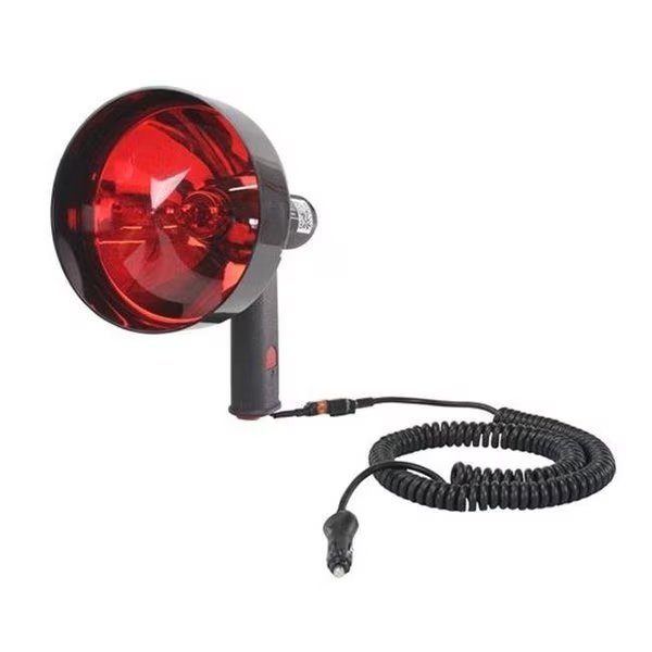Larson Electronics HL-85-RED-24V-7 24V 5 Million Candlepower Handheld Spotlight with 7 in. Red Hunting Lens; 100 watt Halogen; Spot & Flood Combo, Larson Electronics, Mfr#: HL-85-RED-24V-7