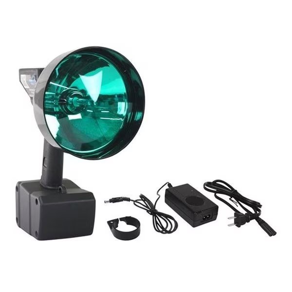 Larson Electronics RL-85-HID-GREEN-5 35 watt & 15 Million Candlepower HID Spotlight with Green Lens; 1900 ft. Spot Beam; 120V Charger - 5 in. Lens, Larson Electronics, Mfr#: RL-85-HID-GREEN-5