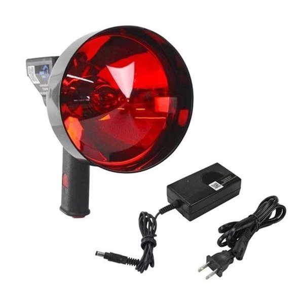 Larson Electronics RL-85-RED-5 5 Million Candlepower Handheld Rechargeable Spotlight; 5 in. Red Hunting Lens; Spot & Flood, Larson Electronics, Mfr#: RL-85-RED-5