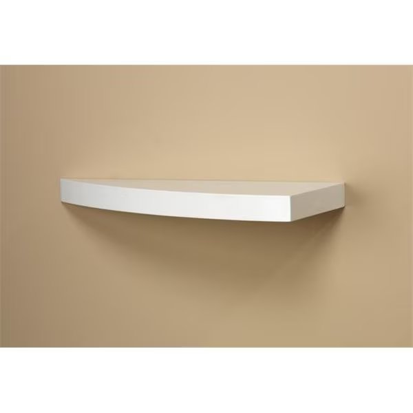 Amore Designs GRD1024WH Wood Shelving Grande White Curved Shelf, Amore Designs, Mfr#: GRD1024WH