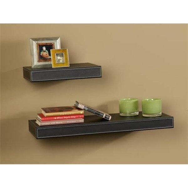 Amore Designs LTHR24BK Leather Shelving Black; 10 x 24 in., Amore Designs, Mfr#: LTHR24BK