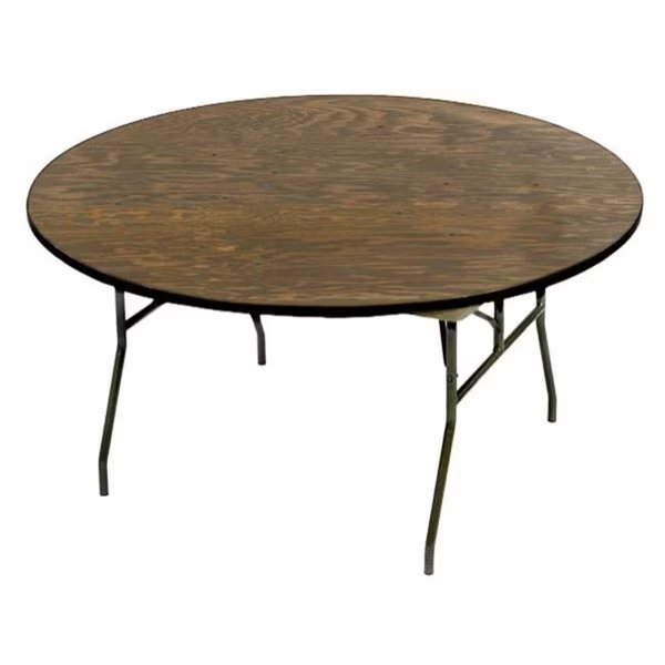 McCourt 70010 60 Inch Round Plywood Folding Table - Vinyl Edge with Black Frame, Mccourt, Mfr#: 70010