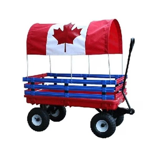 Millside Industries 04204 20 in. x 38 in. Plastic Deck Wagon with 4 in. x 10 in. Tires - Red, Millside Industries, Mfr#: 4204