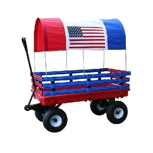 Millside Industries 03550-6 20 in. x 38 in. Red Plastic Deck Wagon with 4 in. x 10 in. Tires, Millside Industries, Mfr#: 03550-6