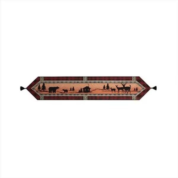 Bear Lodge Table Runner With Tassels Black Pearl Stitching 13 X 72 in., Razoredge, Mfr#: RA14585