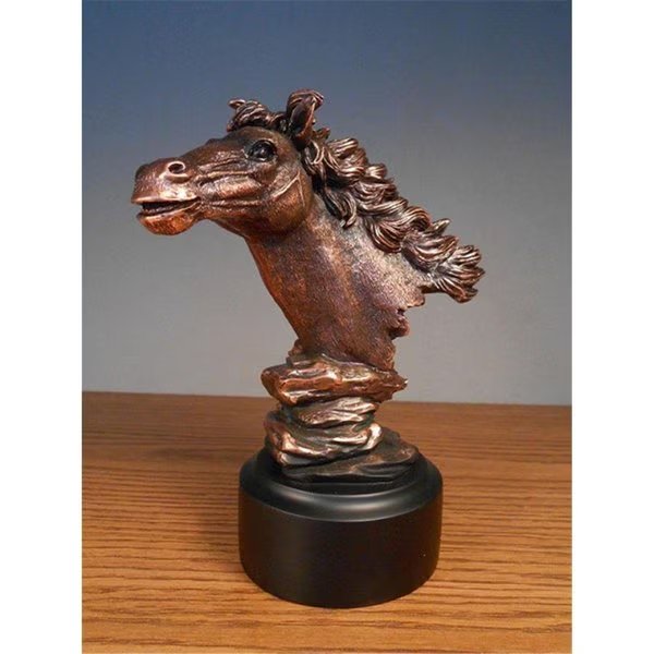 F Horse Head Bronze Plated Resin Sculpture, Dwellingdesigns, Mfr#: DW2619761