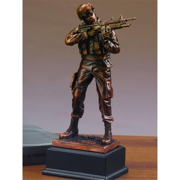 F Army Bronze Plated Resin Sculpture, Dwellingdesigns, Mfr#: DW98470