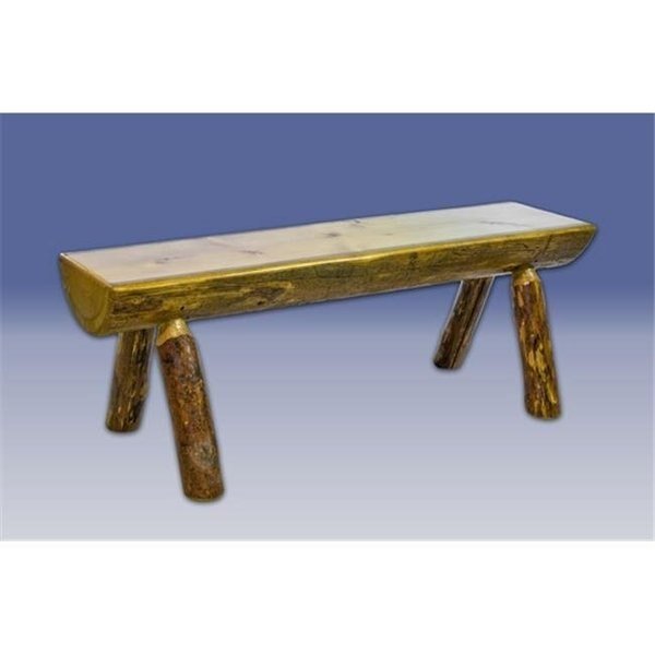 Montana Woodworks MWGCHLB4 Glacier Country 4' Half Log Bench, Montana Woodworks, Mfr#: MWGCHLB4
