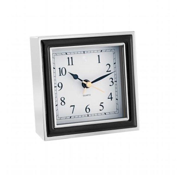 Natico 10-45888B ALARM CLOCK  BLACK ENAMEL-SILVER CASE, Natico, Mfr#: 10-45888B