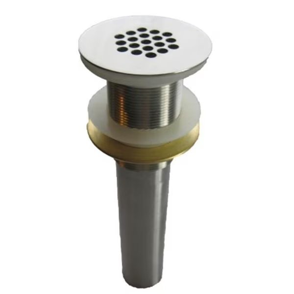 Solid Brass Vessel Sink Strainer Drain without Overflow  Brushed Nickel Finish  Fits Standard 1.5-Inch Drain Opening, Razoredge, Mfr#: RA104748