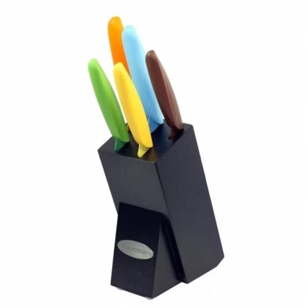 Oceanstar KS1217 6-Piece Non-Stick Coating knife set with Block  Elegant Black, Oceanstar, Mfr#: KS1217