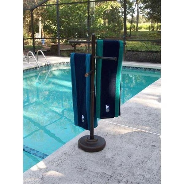 Outdoor Lamp company 401BRZ Portable Outdoor 3 Bar Towel Tree - Bronze, Outdoor Lamp Company, Mfr#: 401BRZ