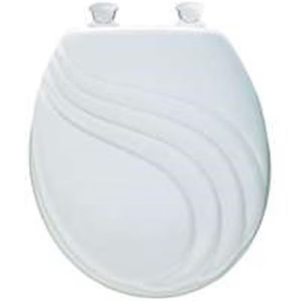 27EC-000 Toilet Seat Round Swirl White, Chesterfield Leather, Mfr#: CH106311